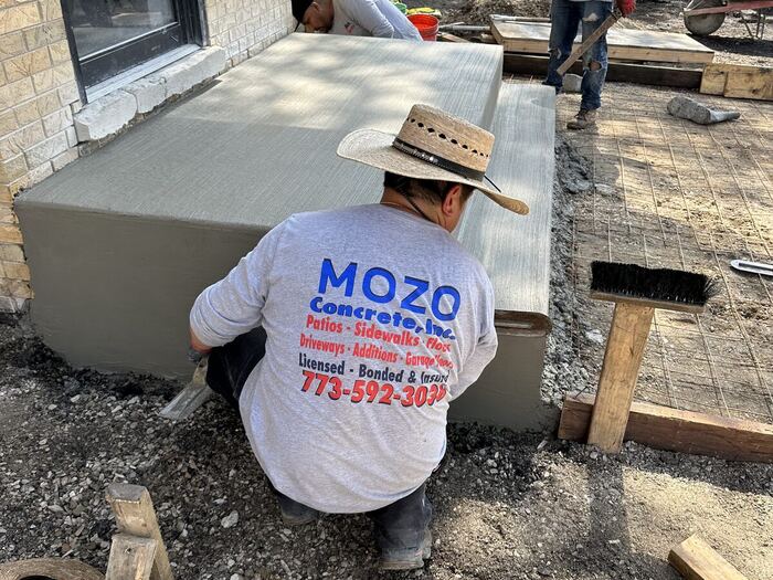 Our crew forming and finishing a new step