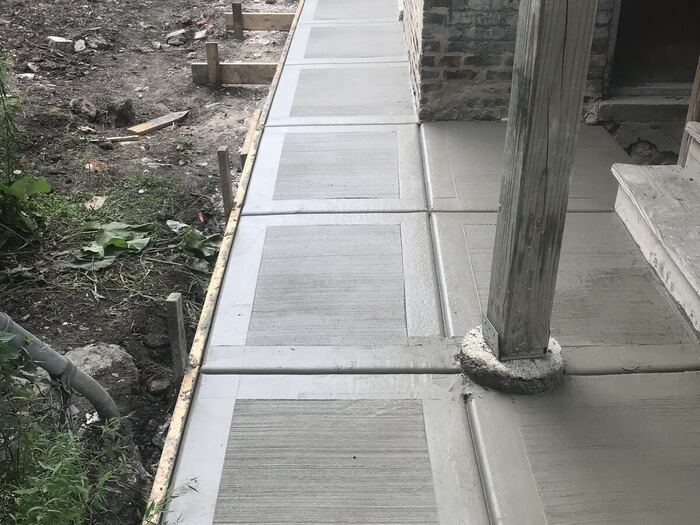 New walkway taking shape beside the house