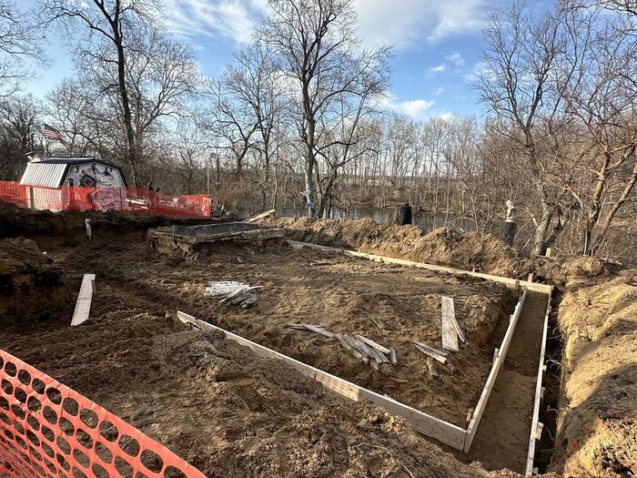 Footing forms ready for concrete