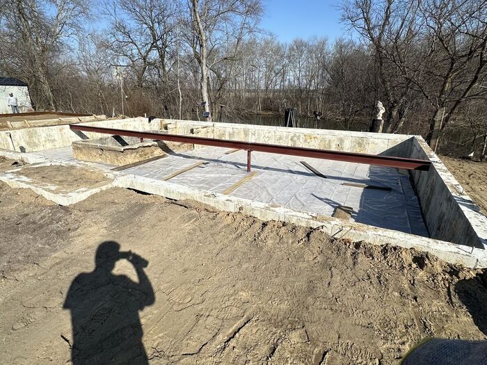Foundation forms squared and leveled