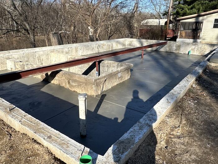 Formed foundation with steel reinforcement