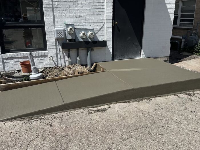 New concrete entry ramp
