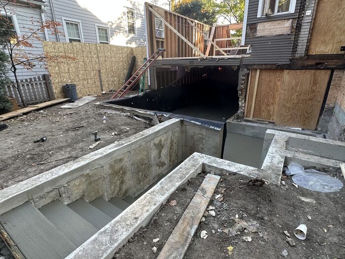 Basement stairwell and entry